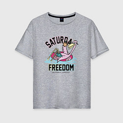 Футболка оверсайз женская Saturday Freedom, цвет: меланж