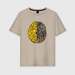 Женская футболка оверсайз Мозг инженера