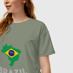 Футболка оверсайз женская Brazil Country, цвет: авокадо — фото 2