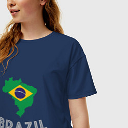 Футболка оверсайз женская Brazil Country, цвет: тёмно-синий — фото 2