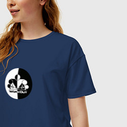 Футболка оверсайз женская Street Workout Инь Янь, цвет: тёмно-синий — фото 2