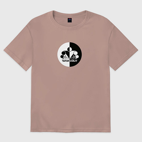 Женская футболка оверсайз Street Workout Инь Янь / Пыльно-розовый – фото 1