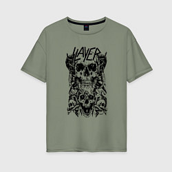 Женская футболка оверсайз Slayer Skulls
