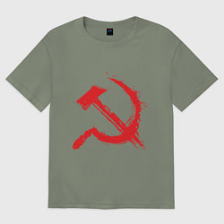 Футболка оверсайз женская Cерп и молот, цвет: авокадо