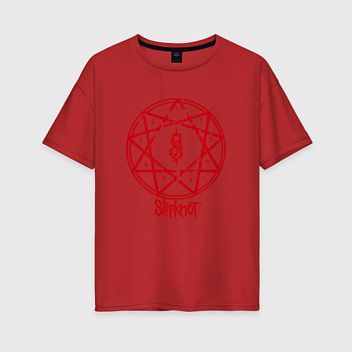 Женская футболка оверсайз Slipknot Penragram / Красный – фото 1