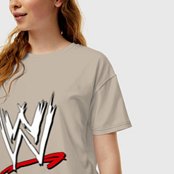 Футболка оверсайз женская WWE universe, цвет: миндальный — фото 2