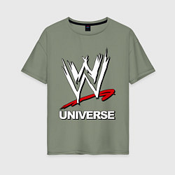 Футболка оверсайз женская WWE universe, цвет: авокадо