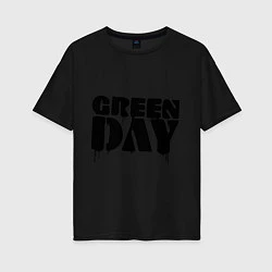 Футболка оверсайз женская Greeen Day: spray style, цвет: черный