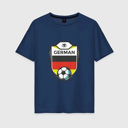 Женская футболка оверсайз German Soccer / Тёмно-синий – фото 1