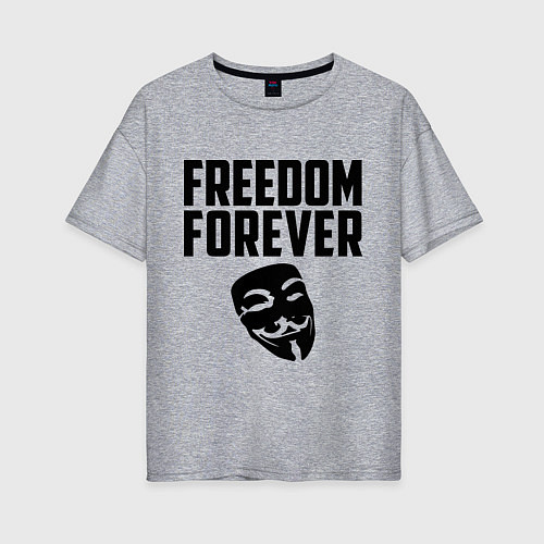 Женская футболка оверсайз Freedom forever / Меланж – фото 1