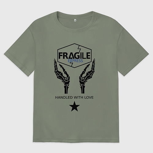 Женская футболка оверсайз Fragile Express / Авокадо – фото 1