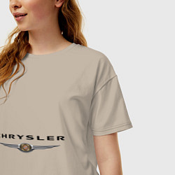 Футболка оверсайз женская Chrysler logo, цвет: миндальный — фото 2