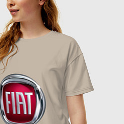 Футболка оверсайз женская FIAT logo, цвет: миндальный — фото 2