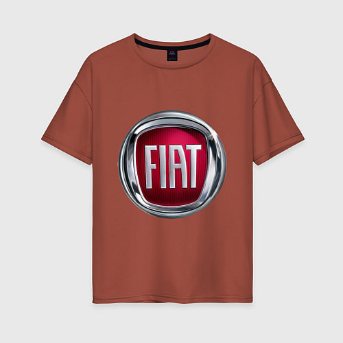 Женская футболка оверсайз FIAT logo / Кирпичный – фото 1