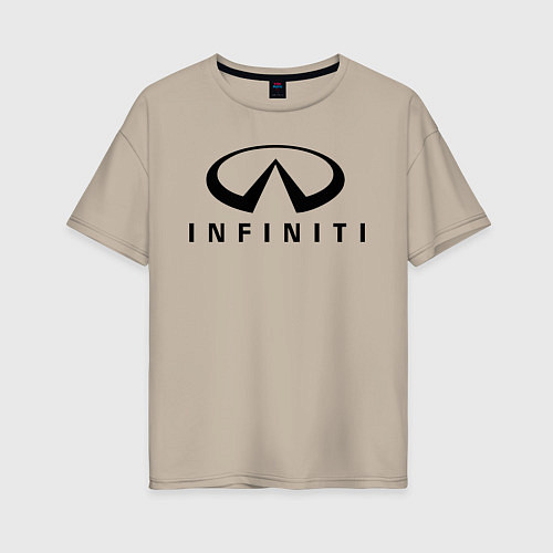 Женская футболка оверсайз Infiniti logo / Миндальный – фото 1