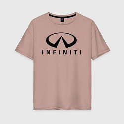 Футболка оверсайз женская Infiniti logo, цвет: пыльно-розовый
