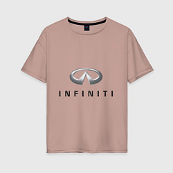 Футболка оверсайз женская Logo Infiniti, цвет: пыльно-розовый