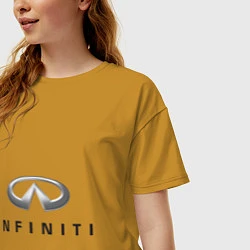 Футболка оверсайз женская Logo Infiniti, цвет: горчичный — фото 2