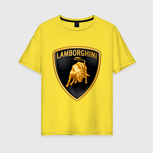 Женская футболка оверсайз Lamborghini logo / Желтый – фото 1