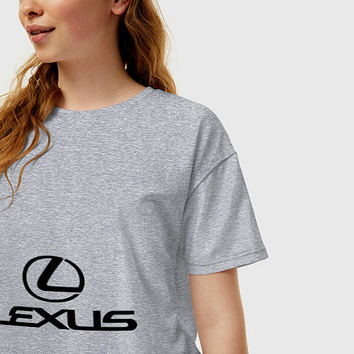 Женская футболка оверсайз Lexus logo / Меланж – фото 3