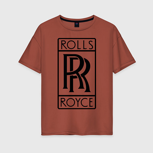 Женская футболка оверсайз Rolls-Royce logo / Кирпичный – фото 1