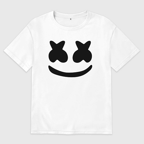 Женская футболка оверсайз Marshmello / Белый – фото 1