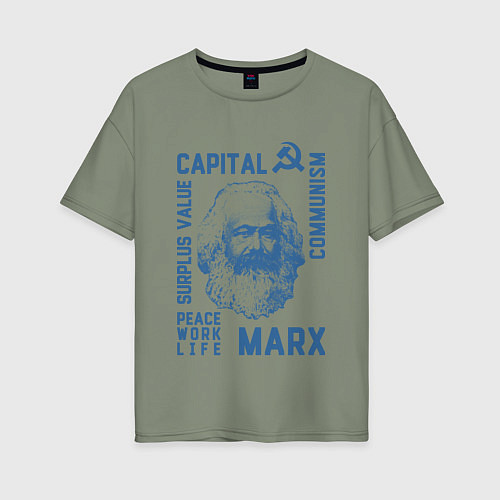 Женская футболка оверсайз Marx: Capital / Авокадо – фото 1