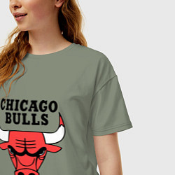 Футболка оверсайз женская Chicago Bulls, цвет: авокадо — фото 2