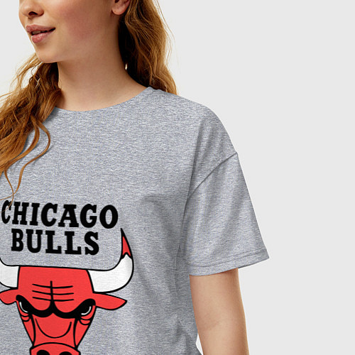 Женская футболка оверсайз Chicago Bulls / Меланж – фото 3