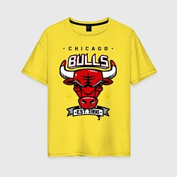 Футболка оверсайз женская Chicago Bulls est. 1966, цвет: желтый