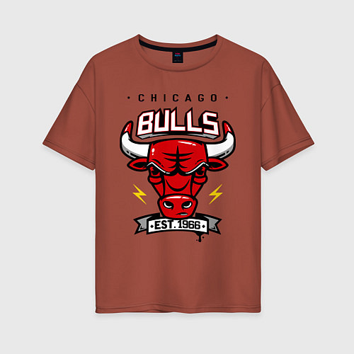 Женская футболка оверсайз Chicago Bulls est. 1966 / Кирпичный – фото 1