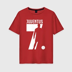 Футболка оверсайз женская Juventus: Ronaldo 7, цвет: красный