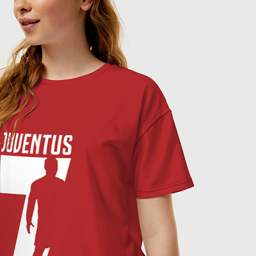 Женская футболка оверсайз Juventus: Ronaldo 7 / Красный – фото 3