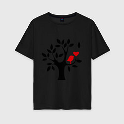 Женская футболка оверсайз Дерево любви