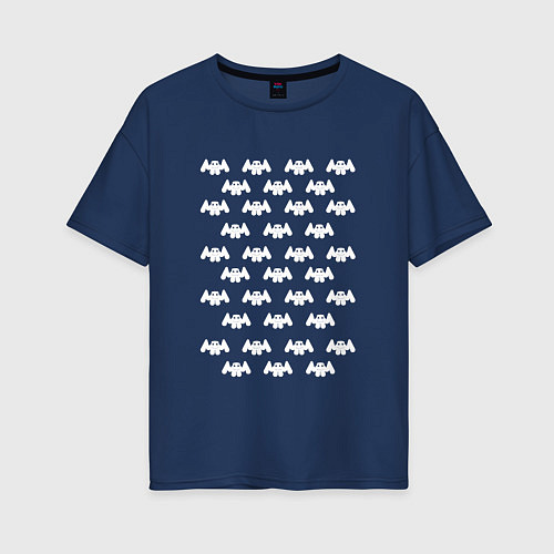 Женская футболка оверсайз Marshmello Humans / Тёмно-синий – фото 1