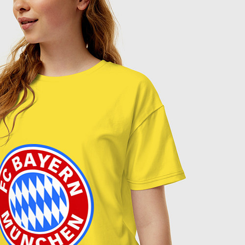 Женская футболка оверсайз Bayern Munchen FC / Желтый – фото 3