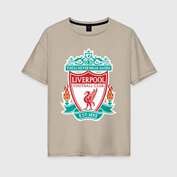 Футболка оверсайз женская Liverpool FC, цвет: миндальный