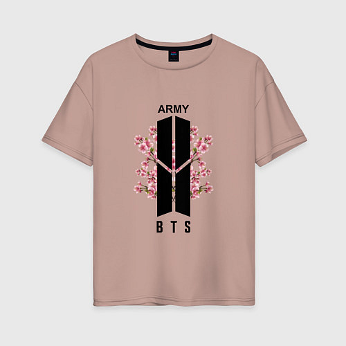 Женская футболка оверсайз BTS: Army Sakura / Пыльно-розовый – фото 1