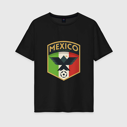 Женская футболка оверсайз Mexico Football / Черный – фото 1