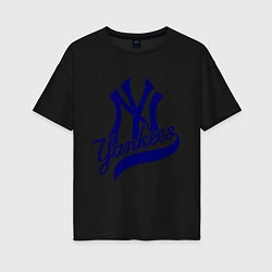 Футболка оверсайз женская NY - Yankees, цвет: черный