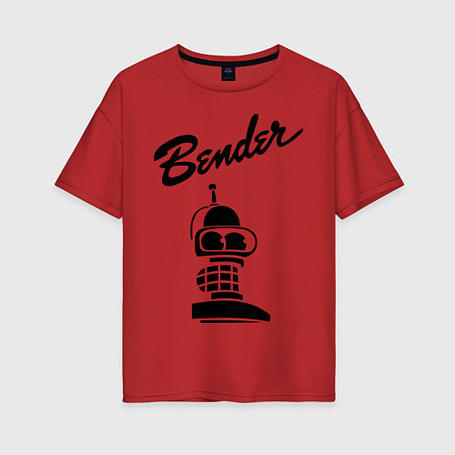 Женская футболка оверсайз Bender monochrome / Красный – фото 1