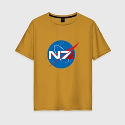 Футболка оверсайз женская NASA N7, цвет: горчичный