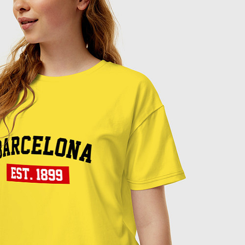 Женская футболка оверсайз FC Barcelona Est. 1899 / Желтый – фото 3