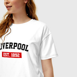 Футболка оверсайз женская FC Liverpool Est. 1892, цвет: белый — фото 2