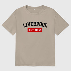 Футболка оверсайз женская FC Liverpool Est. 1892, цвет: миндальный