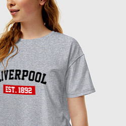 Футболка оверсайз женская FC Liverpool Est. 1892, цвет: меланж — фото 2