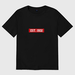 Футболка оверсайз женская FC Real Madrid Est. 1902, цвет: черный