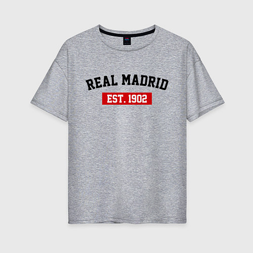 Женская футболка оверсайз FC Real Madrid Est. 1902 / Меланж – фото 1