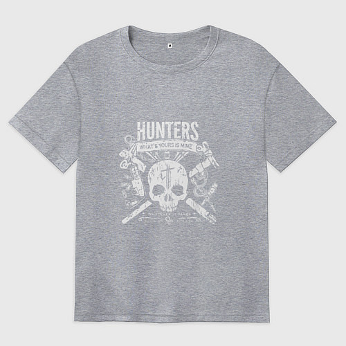 Женская футболка оверсайз Hunters: What's your is mine / Меланж – фото 1