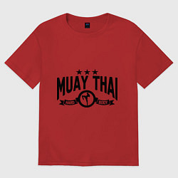 Футболка оверсайз женская Muay thai boxing, цвет: красный